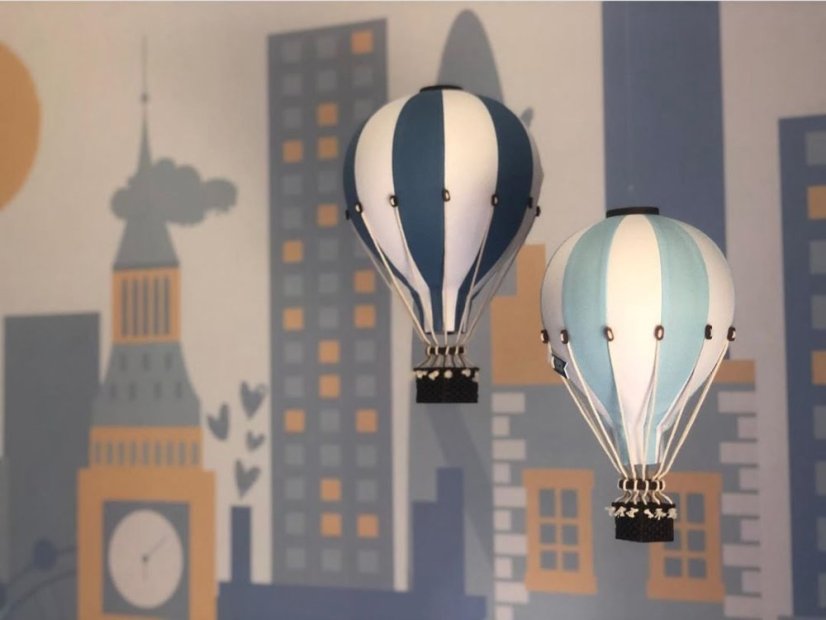 Dekoračný balón modrá/biela - Veľkosť balóna: L-50cm x 30cm