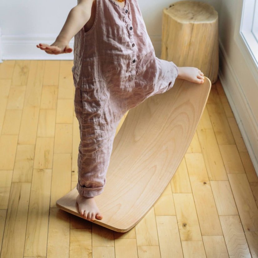 Dřevěná balanční deska kinderboard přírodní
