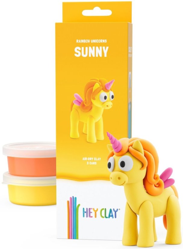Hey Clay jednorožec žltý – Vytvorte si roztomilú figúrku