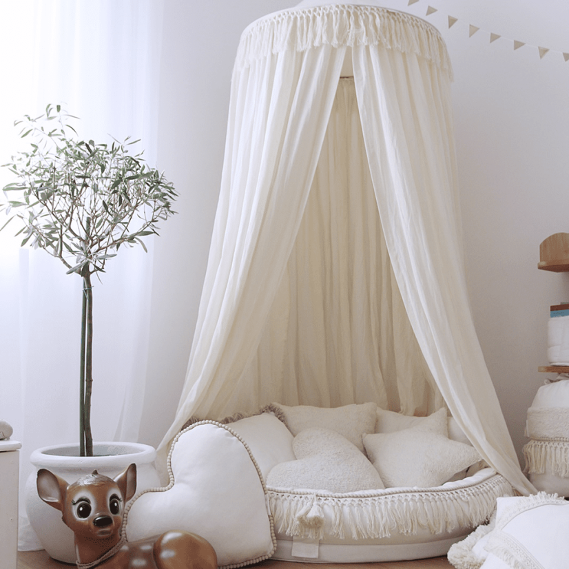 Baldachýn bavlněný Boho vanilka maxi 70 cm