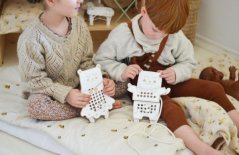 Montessori dřevěná proplétací hračka - paní medvědice