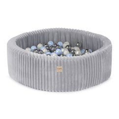 Suchý bazén kulatý 90x30 cm - šedý Puffy Lamell + 200 kuliček