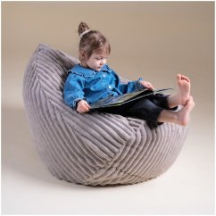 Sedací vak pre deti – béžový Lamell, prémiový manšestr