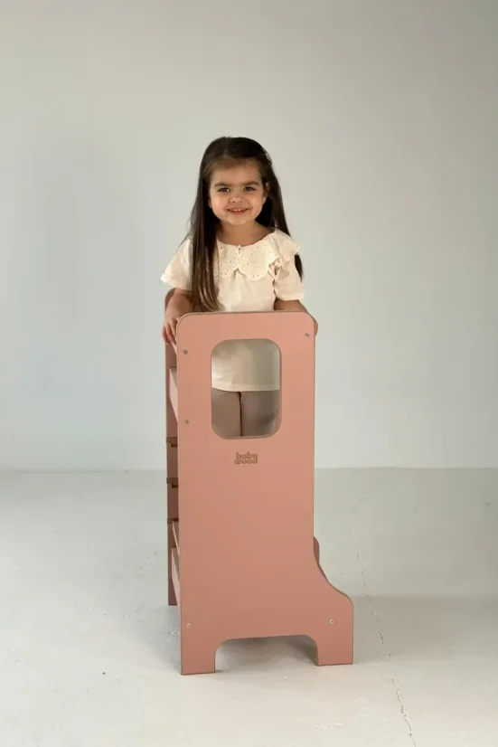 Učiaci veža Montessori pre deti ružová