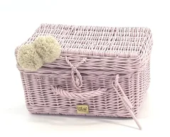 Prútený kufrík - ružová