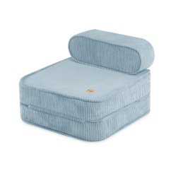 Detské polohovacie kreslo, 150x60x25 cm, prémiový modrý manšester