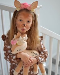 Plyšová srnka Bambi s barevnými květy a možností jména