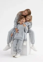 Detská mikina s kapucňou melírovaná šedá