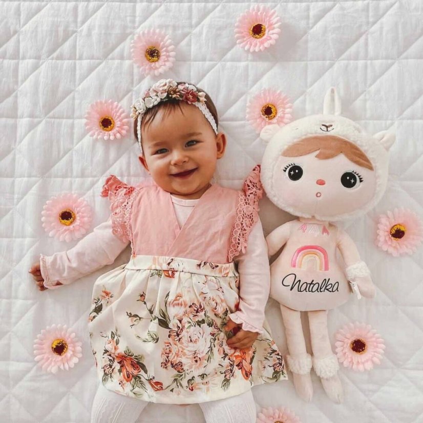 Panenka Alpaka 48 cm se jménem – personalizovaný dárek pro miminko