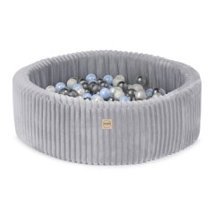 Suchý bazén okrúhly 90x30 cm – šedý Puffy Lamell + 200 guličiek