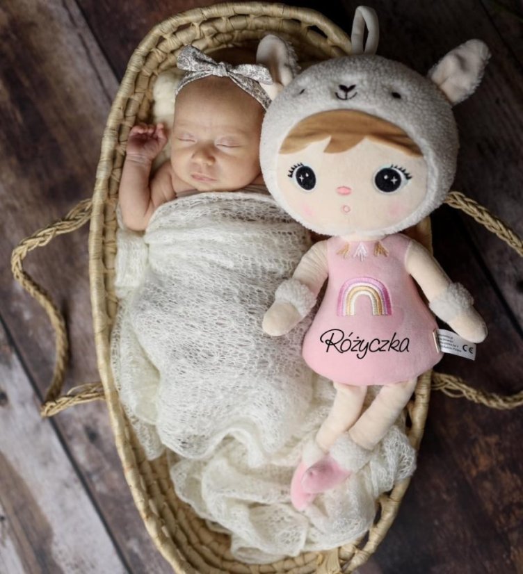 Panenka Alpaka 48 cm se jménem – personalizovaný dárek pro miminko