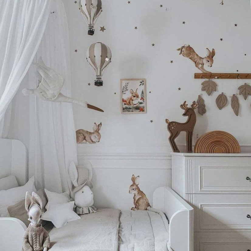 Samolepka do detskej izby sada rozprávkových králikov