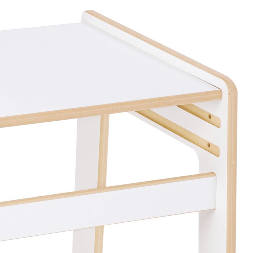 Montessori detský stolík, 3 úrovne detail – biela drevená súprava