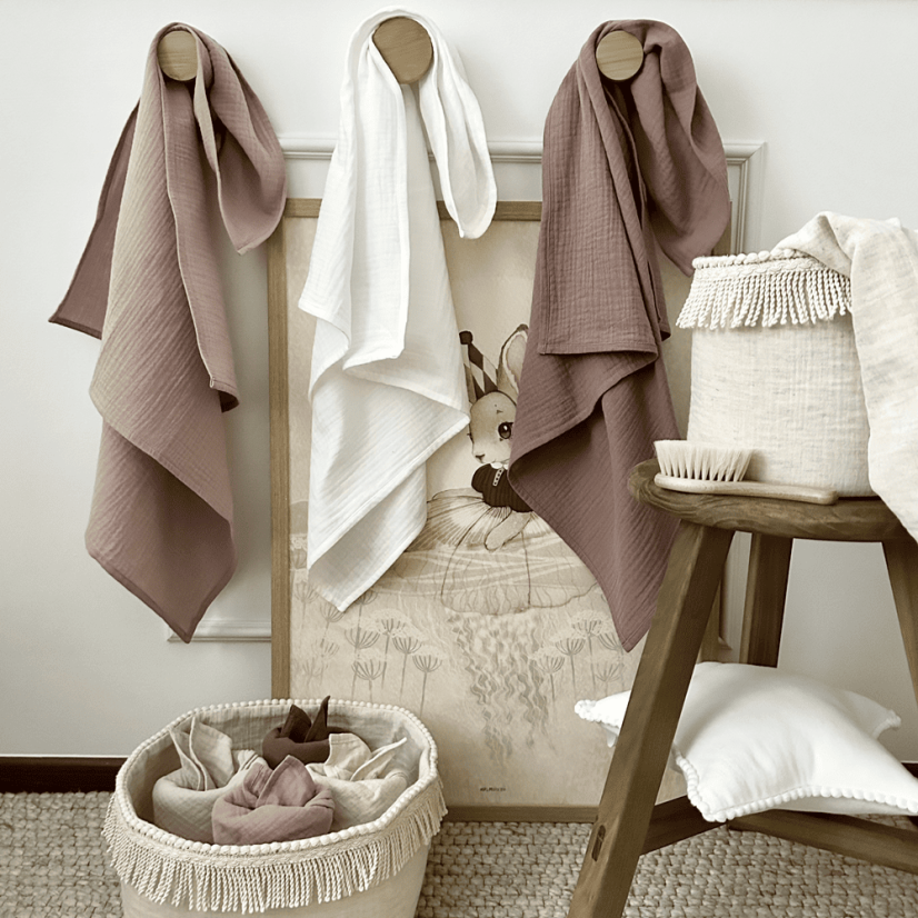 Mušelínová plenka z organické bavlny růžová 70x70 cm