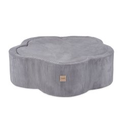 Suchý bazén kvietok s podložkou – sivý menčester 95×30 cm + 200 guličiek
