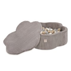 Suchý bazén kvietok s podložkou – béžový menčester 95×30 cm + 200 guličiek