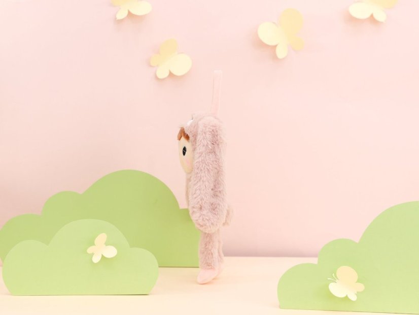 Bábika králik ružový mini s menom Lorenka 30 cm