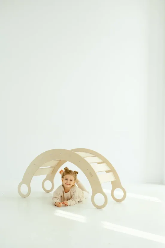 Montessori drevená hojdačka prírodná L