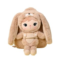 Batoh s odnímateľným plyšákom - hnedý králik 27 cm