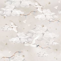 Tapeta kúzelnej labute béžovej 280x100 cm