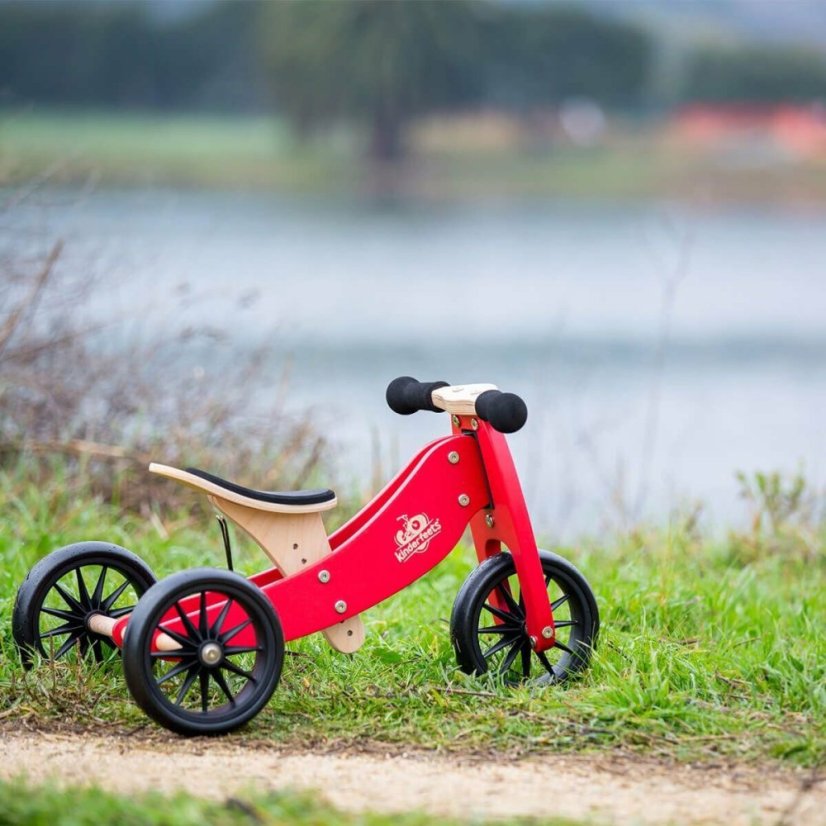 Drevené balančné odrážadlo Tiny Tot 2v1 červená