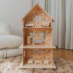 Dětský dřevěný domeček pro panenky Vintage jarní květina