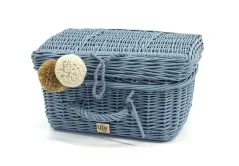 Prútený kufrík - modrá