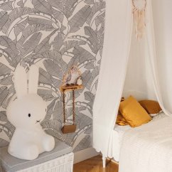 Tapeta velké palmové listy černo bílá 280×100cm