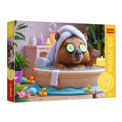 Puzzle 160 – Kapybara v kúpeľoch | Veselé puzzle pre deti aj dospelých