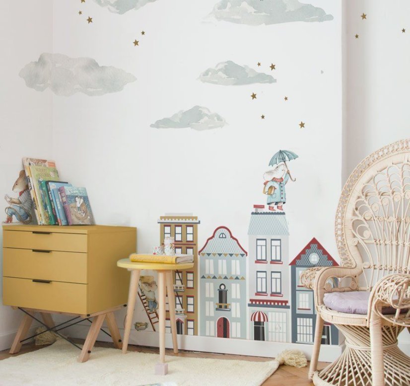 Samolepka do detskej izby Mraky na oblohe