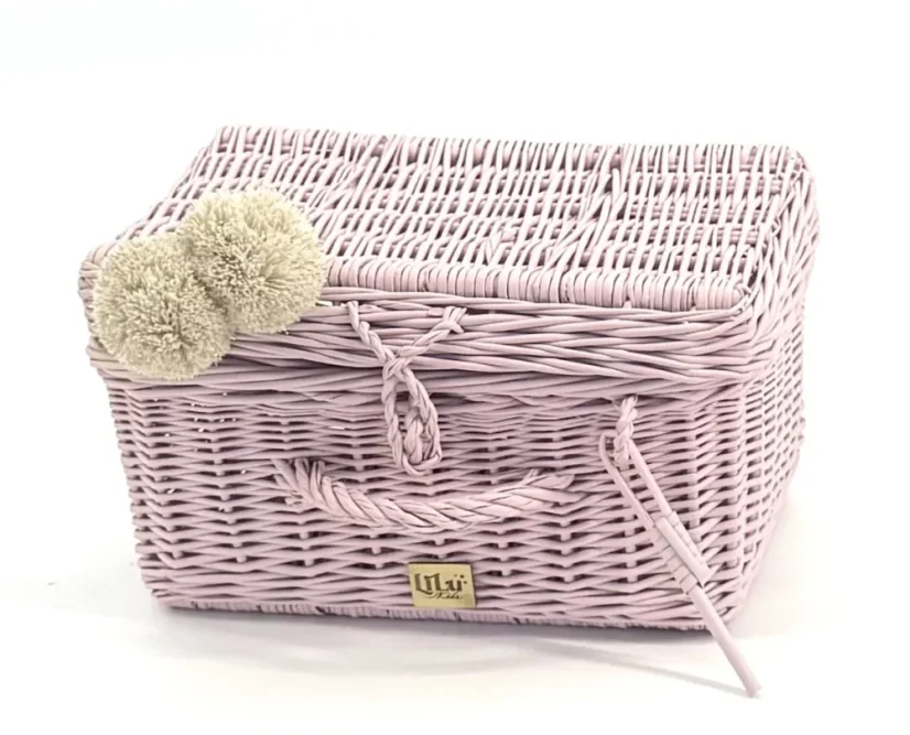 Prútený kufrík - ružová