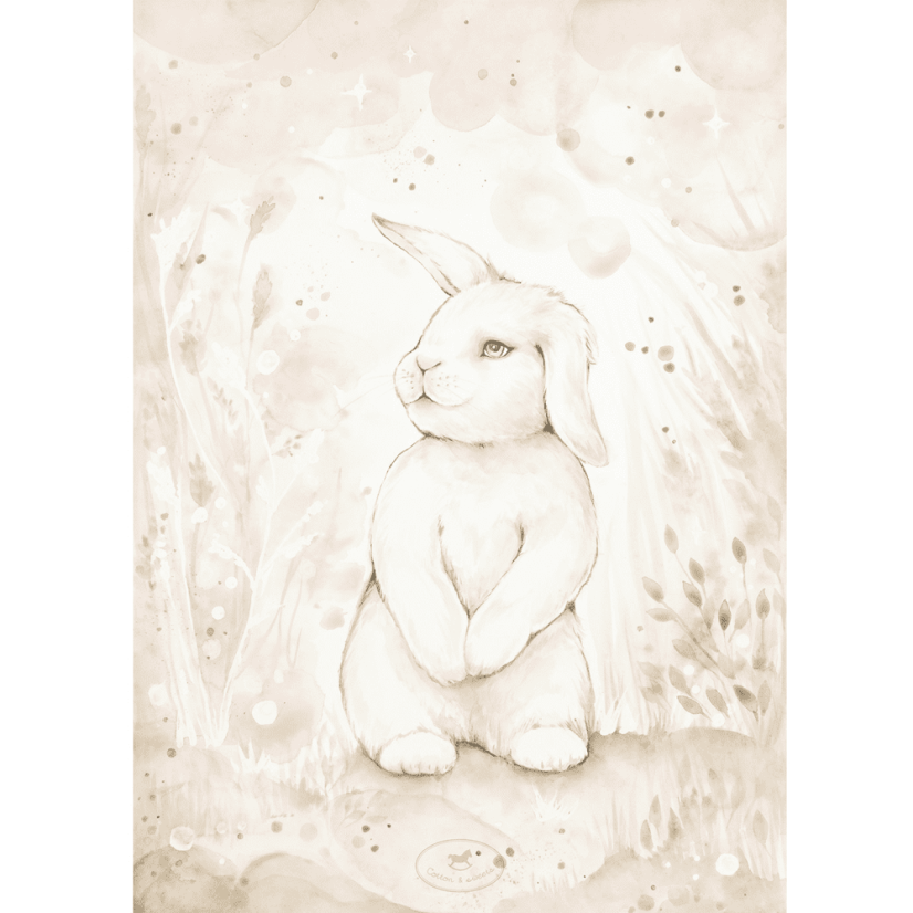 Dárková karta králík 5,2x7,4cm