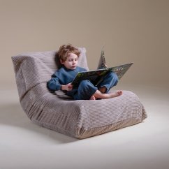 Detské ergonomické kreslo MOONI – svetloružová, prémiový manšester