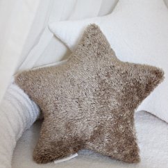 Mini Boho vankúš hviezda čokoládový 38 cm