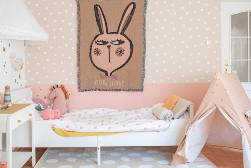 Tapeta srdca béžová 280x50 cm