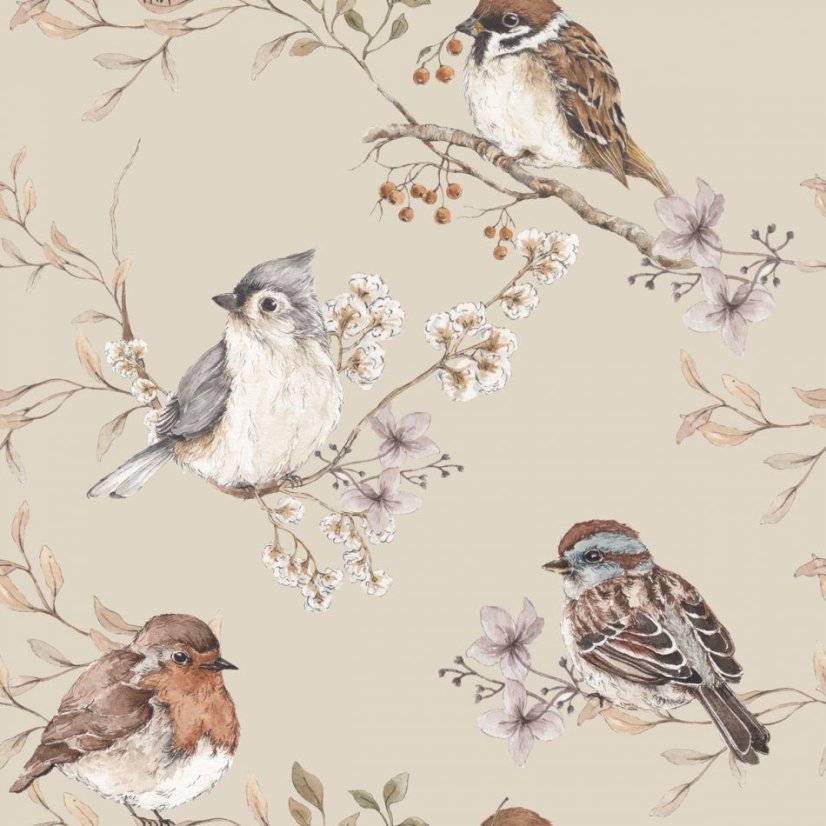 Tapeta vtáky béžová 280×50 cm