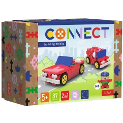 Stavebnice 2v1 Kabriolet / Dodávka | Trefl Connect 87 dílků + figurka Bob