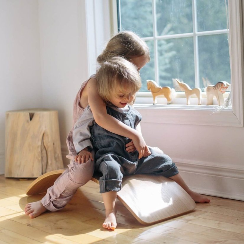 Dřevěná balanční deska kinderboard přírodní