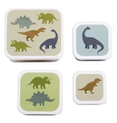 Sada 4 škatuliek na obed a desiatu dinosaurus