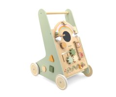 Drevené vzdelávacie chodítko PolarB zelené – aktivitné chodítko pre deti