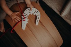 Montessori  dřevěná proplétací hračka - krokodýl