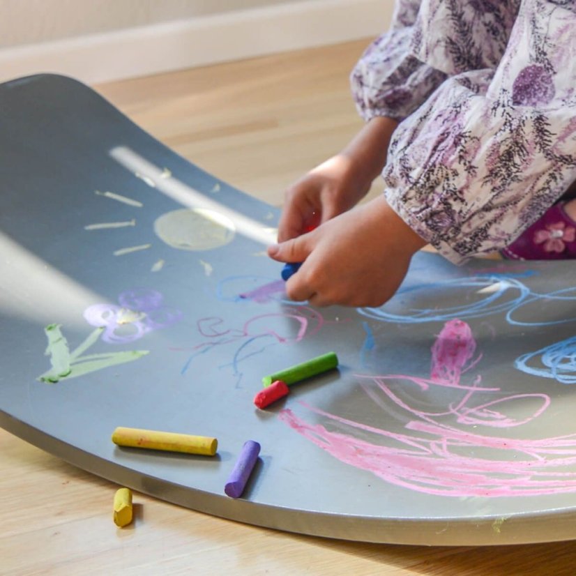Dřevěná balanční deska kinderboard šedá