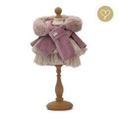 Kostým pro panenku Lullu – elegantní šaty s kapucí a oušky
