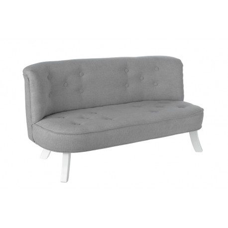 Detská sedačka velvet šedá - Výška nožičiek: 17 cm a 25 cm, Farba nožičiek: Drevo