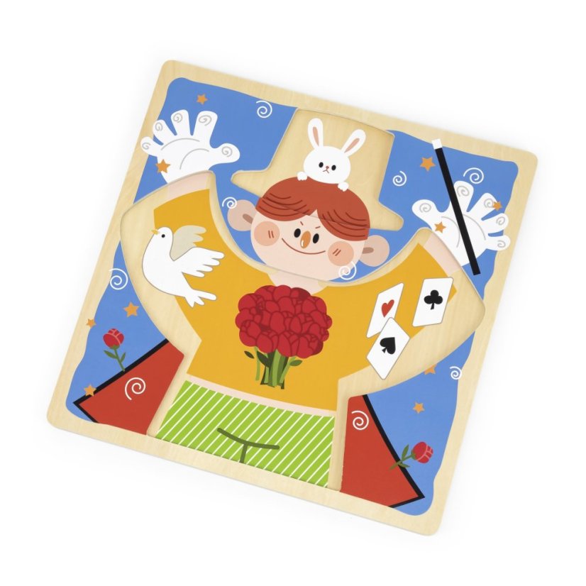 Deska na převlékání s magickými hračkami – dřevěná edukační deska