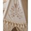 Boho stan teepee s volánikmi a výšivkou béžový
