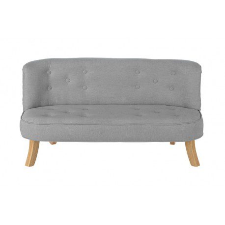 Dětská sedačka velvet šedá - Výška nožiček: 17 cm, Farba nožičiek: Drevo