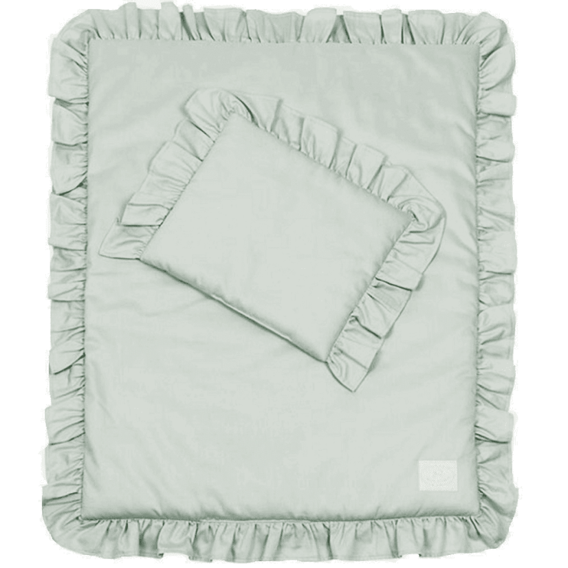 Sada do postýlek s volánem pouštní zelená 50x65cm