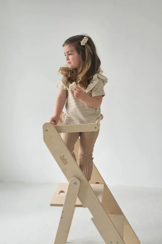 Učiaca montessori detská veža skladacia natural