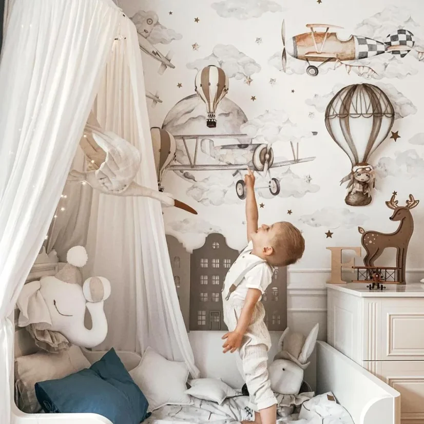 Nálepky na zeď do dětského pokoje – Letadla Magie je všude